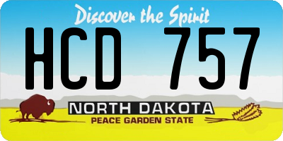 ND license plate HCD757