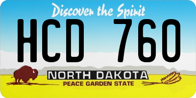 ND license plate HCD760