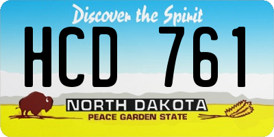 ND license plate HCD761