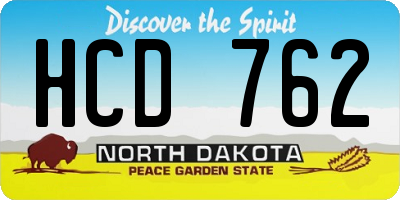 ND license plate HCD762