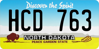 ND license plate HCD763