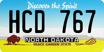 ND license plate HCD767