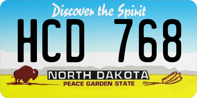 ND license plate HCD768