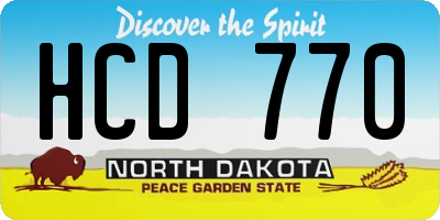 ND license plate HCD770