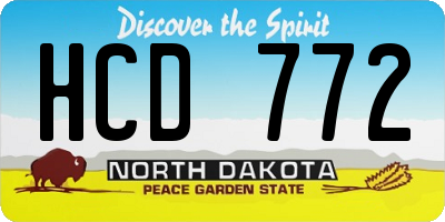 ND license plate HCD772