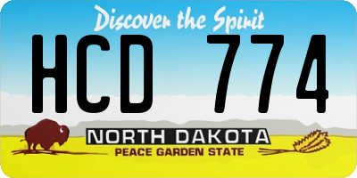 ND license plate HCD774