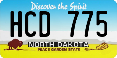 ND license plate HCD775