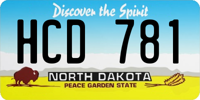 ND license plate HCD781