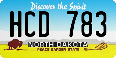 ND license plate HCD783