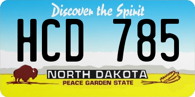 ND license plate HCD785