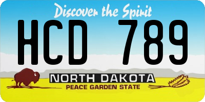 ND license plate HCD789