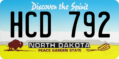 ND license plate HCD792