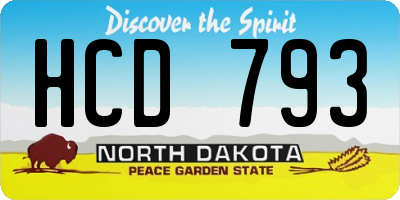 ND license plate HCD793