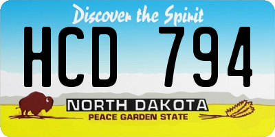 ND license plate HCD794