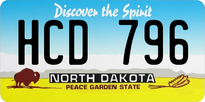 ND license plate HCD796