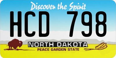 ND license plate HCD798