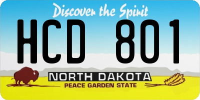 ND license plate HCD801