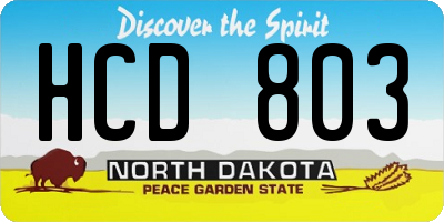 ND license plate HCD803