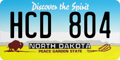 ND license plate HCD804