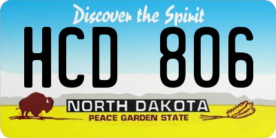 ND license plate HCD806