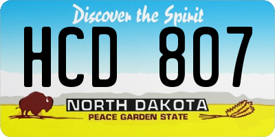 ND license plate HCD807