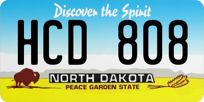 ND license plate HCD808