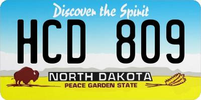 ND license plate HCD809