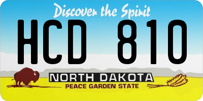 ND license plate HCD810