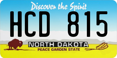 ND license plate HCD815