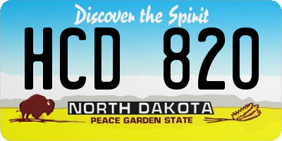 ND license plate HCD820