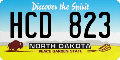 ND license plate HCD823