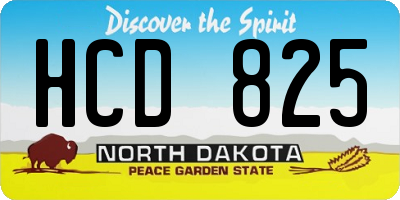 ND license plate HCD825