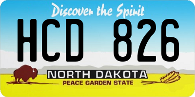 ND license plate HCD826