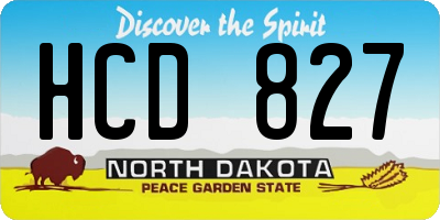 ND license plate HCD827