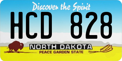 ND license plate HCD828