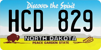 ND license plate HCD829