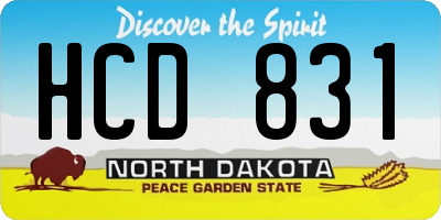 ND license plate HCD831