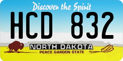 ND license plate HCD832