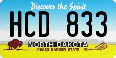 ND license plate HCD833