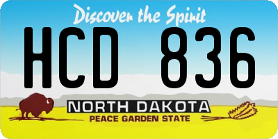 ND license plate HCD836