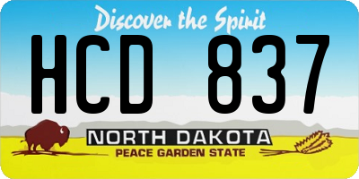 ND license plate HCD837