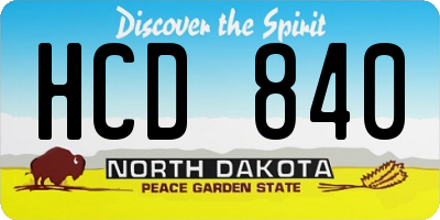 ND license plate HCD840