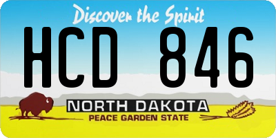 ND license plate HCD846