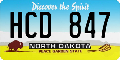 ND license plate HCD847