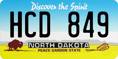 ND license plate HCD849