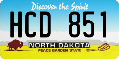 ND license plate HCD851