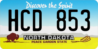 ND license plate HCD853