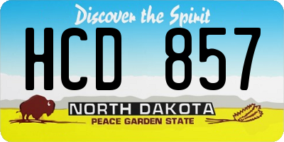 ND license plate HCD857