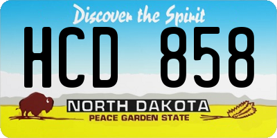 ND license plate HCD858