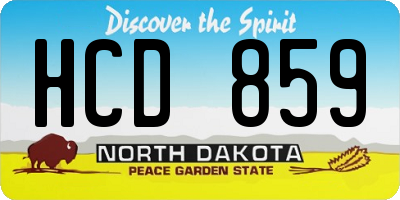 ND license plate HCD859